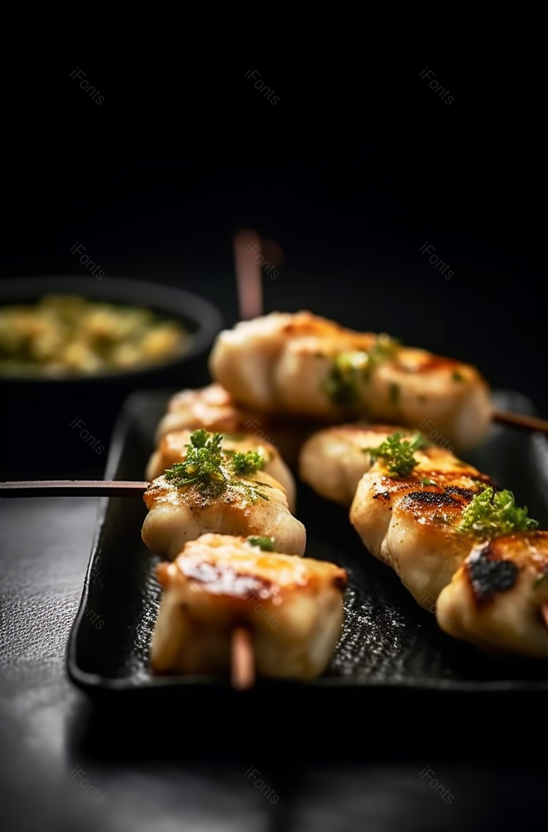 黑色盘子煎炸鸡胸肉实拍,高清,摄影图,摄影图片,图片大全,摄影图免费下载